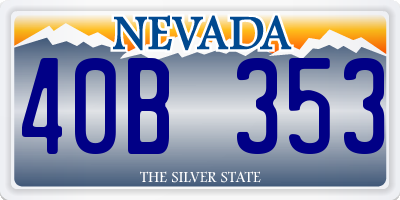 NV license plate 40B353