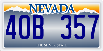 NV license plate 40B357