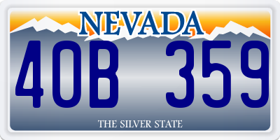 NV license plate 40B359