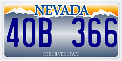 NV license plate 40B366