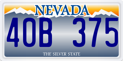 NV license plate 40B375