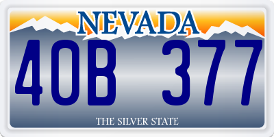 NV license plate 40B377