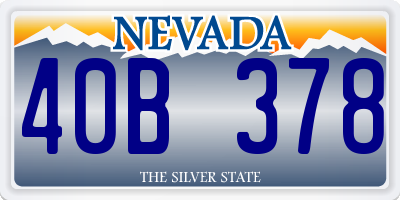 NV license plate 40B378