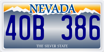 NV license plate 40B386
