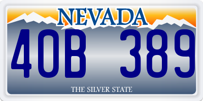 NV license plate 40B389