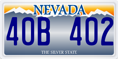 NV license plate 40B402