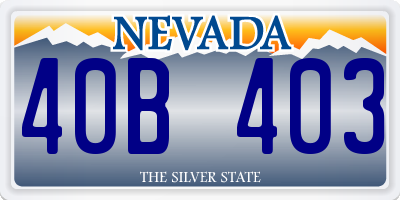NV license plate 40B403