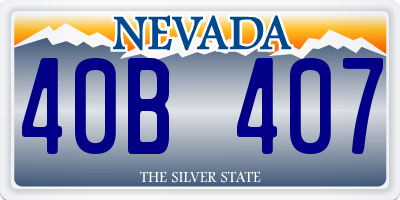 NV license plate 40B407