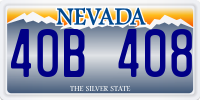 NV license plate 40B408