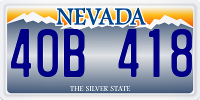 NV license plate 40B418