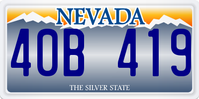 NV license plate 40B419