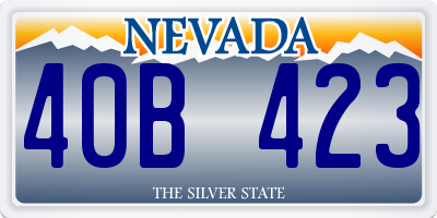 NV license plate 40B423