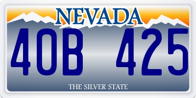 NV license plate 40B425