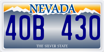 NV license plate 40B430