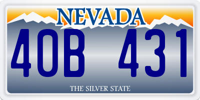 NV license plate 40B431