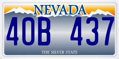NV license plate 40B437