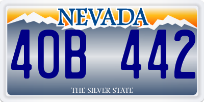 NV license plate 40B442