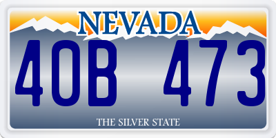 NV license plate 40B473