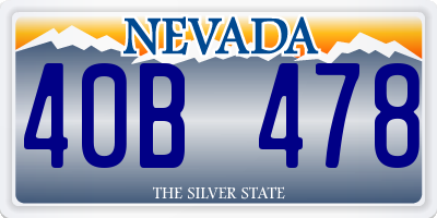 NV license plate 40B478