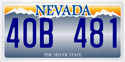 NV license plate 40B481
