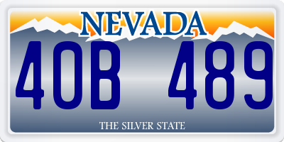 NV license plate 40B489