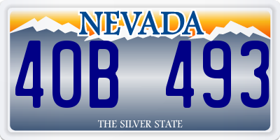 NV license plate 40B493