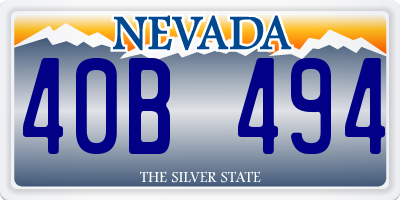 NV license plate 40B494
