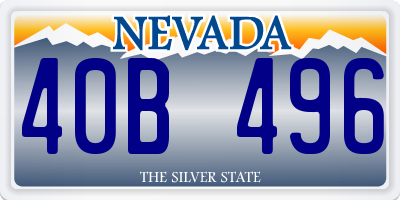 NV license plate 40B496