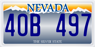 NV license plate 40B497