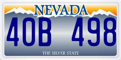 NV license plate 40B498