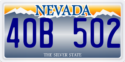 NV license plate 40B502