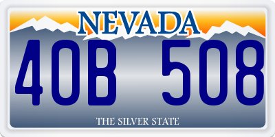 NV license plate 40B508
