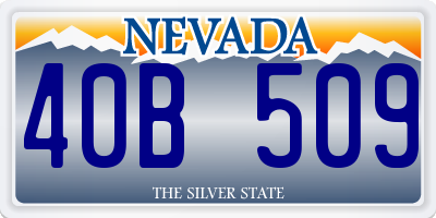 NV license plate 40B509