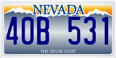 NV license plate 40B531