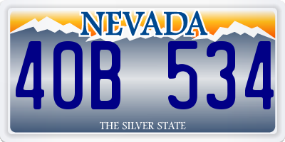 NV license plate 40B534