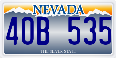 NV license plate 40B535