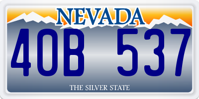NV license plate 40B537