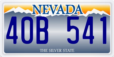 NV license plate 40B541