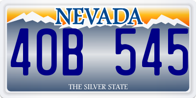 NV license plate 40B545
