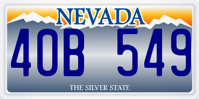 NV license plate 40B549