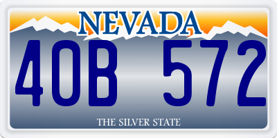 NV license plate 40B572