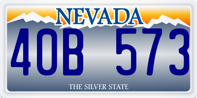 NV license plate 40B573