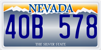 NV license plate 40B578