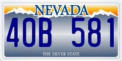 NV license plate 40B581