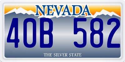 NV license plate 40B582