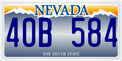 NV license plate 40B584