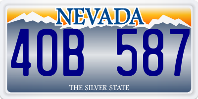 NV license plate 40B587