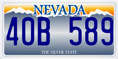 NV license plate 40B589
