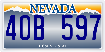 NV license plate 40B597