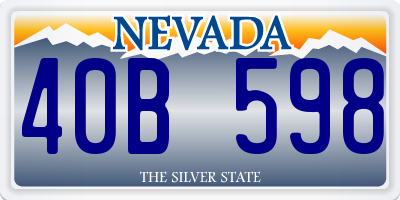 NV license plate 40B598